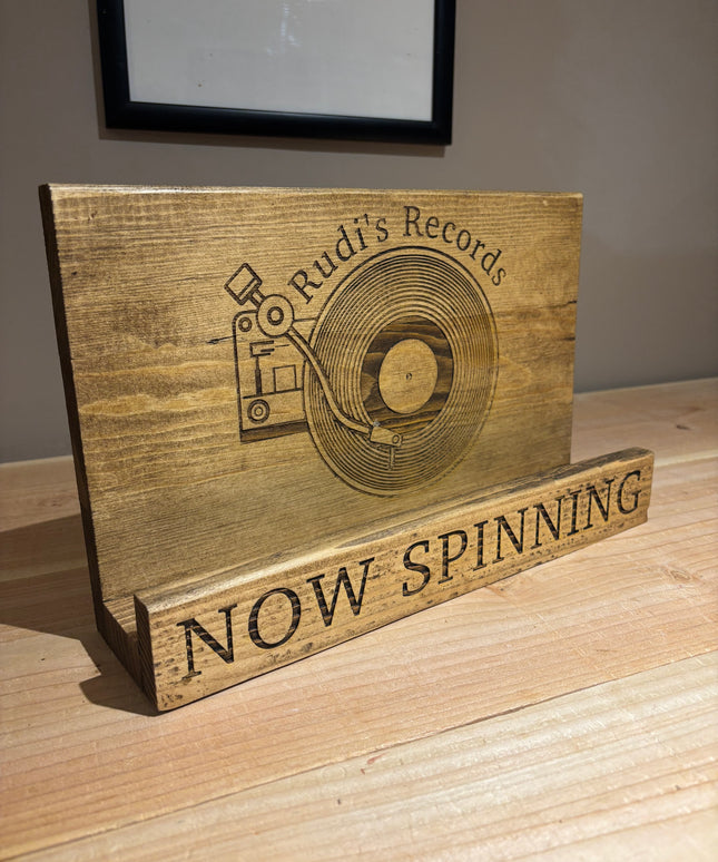 Personalised Wooden Vinyl Record Holder The Rolling Cow