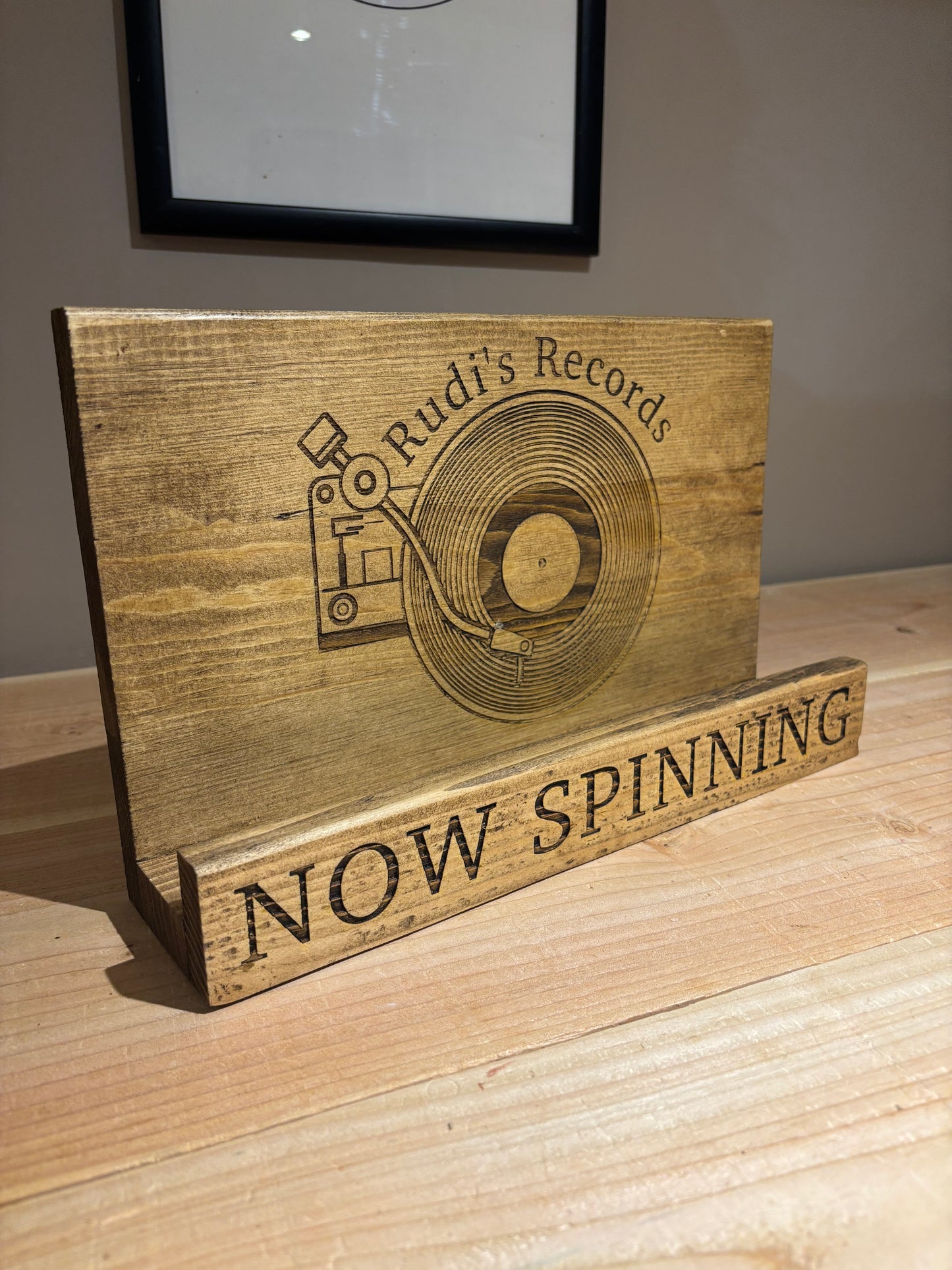 Personalised Wooden Vinyl Record Holder The Rolling Cow