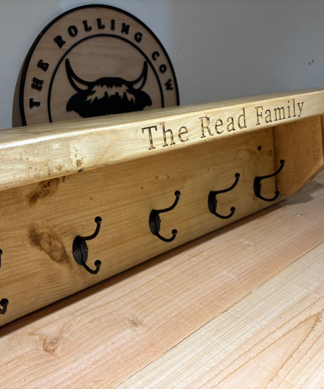 Personalised Wooden Family Coat Hooks The Rolling Cow