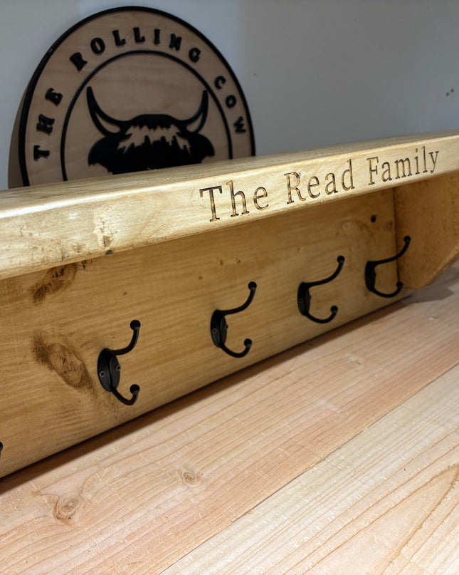 Personalised Wooden Family Coat Hooks The Rolling Cow
