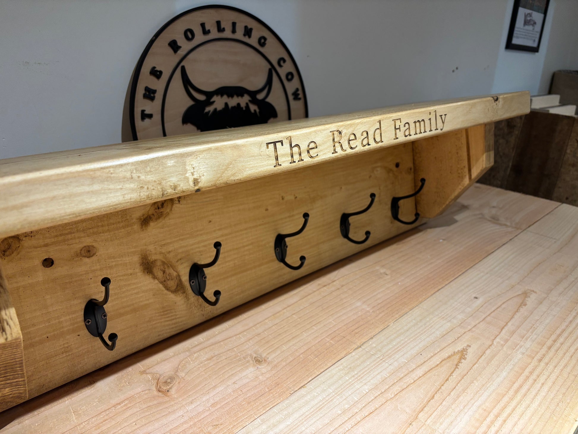 Personalised Wooden Family Coat Hooks The Rolling Cow
