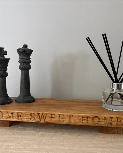 Engraved Oak Table Centrepiece The Rolling Cow