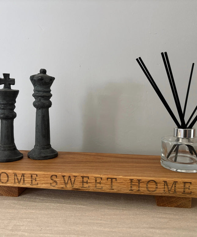 Engraved Oak Table Centrepiece The Rolling Cow