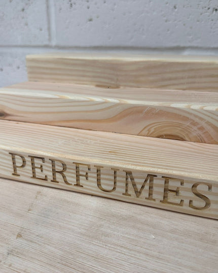 Engraved Perfume Shelf Stand The Rolling Cow