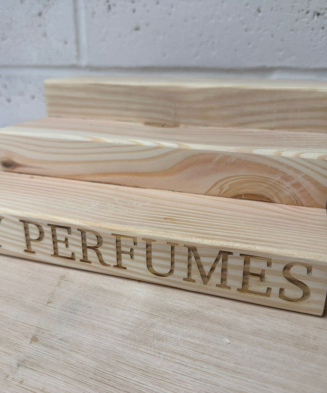 Engraved Perfume Shelf Stand The Rolling Cow