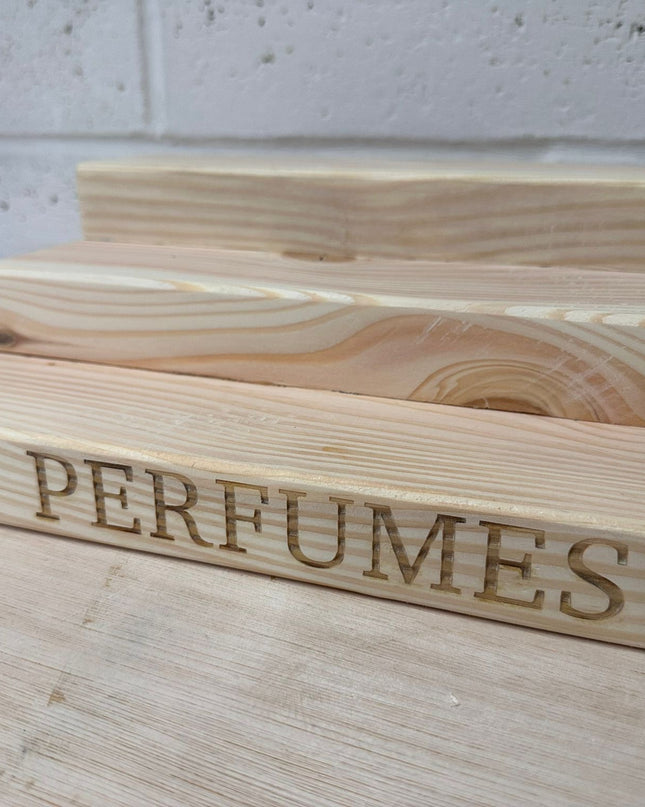 Engraved Perfume Shelf Stand The Rolling Cow