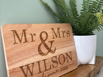 Wedding Mr and Mrs Chopping Board The Rolling Cow