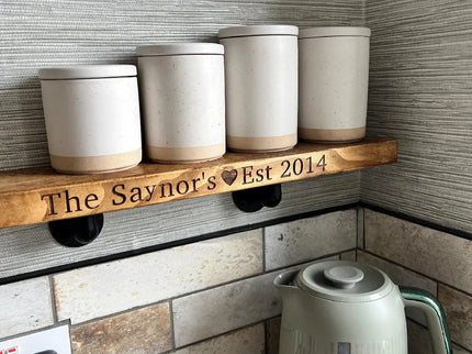 Personalised Rustic Wooden Shelf Shelves The Rolling Cow