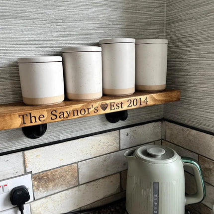 Personalised Rustic Wooden Shelf Shelves The Rolling Cow