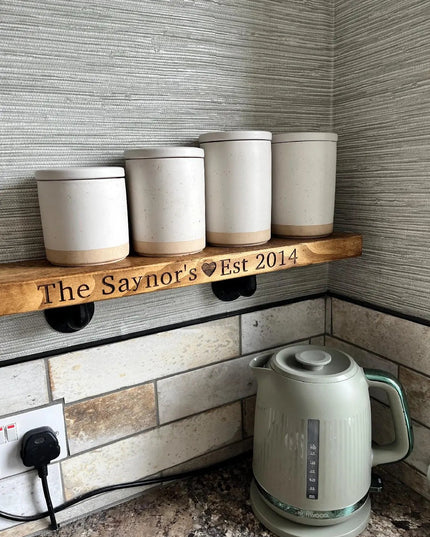 Personalised Rustic Wooden Shelf Shelves The Rolling Cow