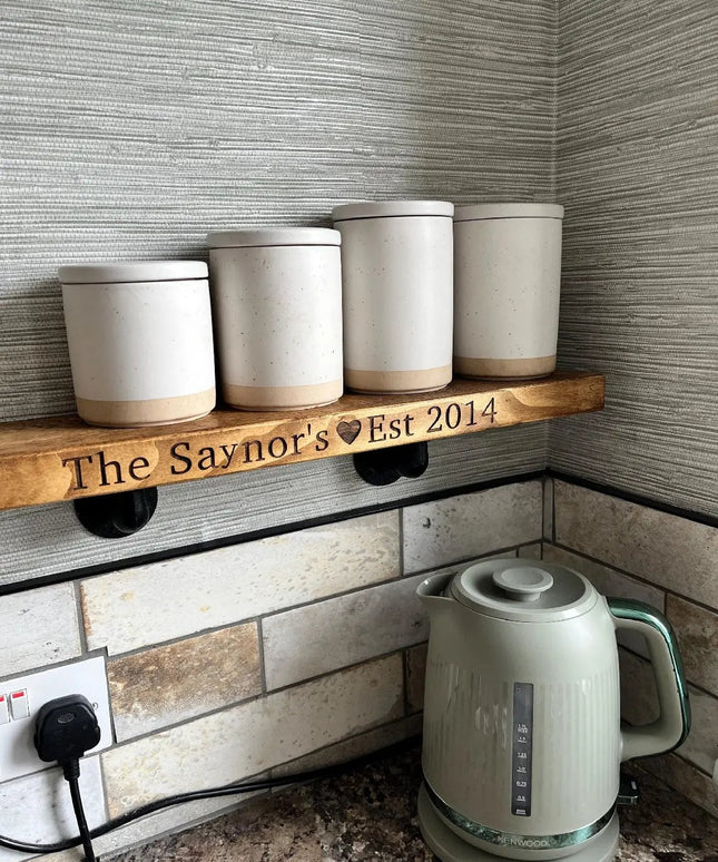 Personalised Rustic Wooden Shelf Shelves The Rolling Cow