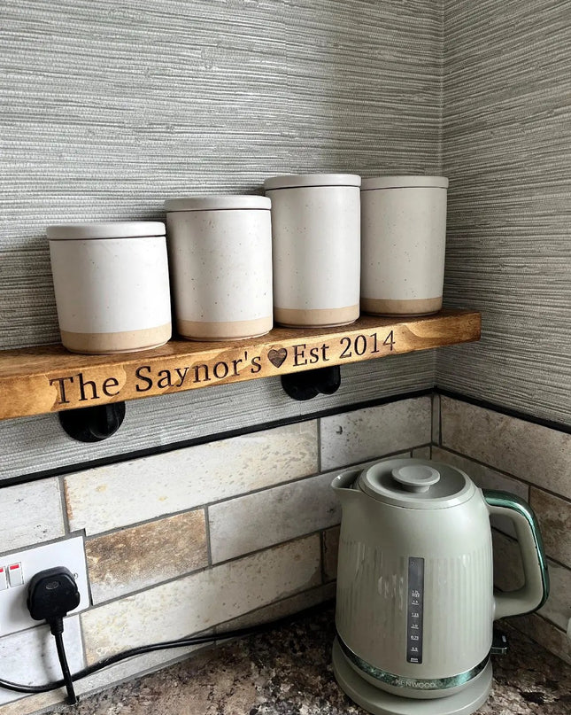 Personalised Rustic Wooden Shelf Shelves The Rolling Cow