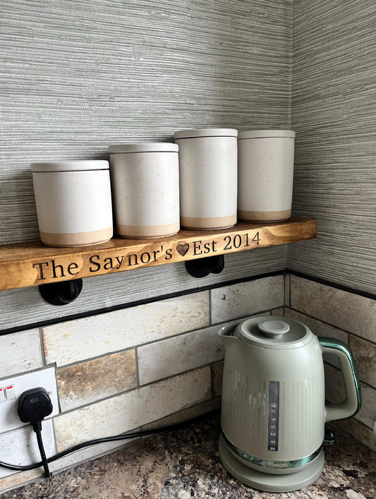 Personalised Rustic Wooden Shelf