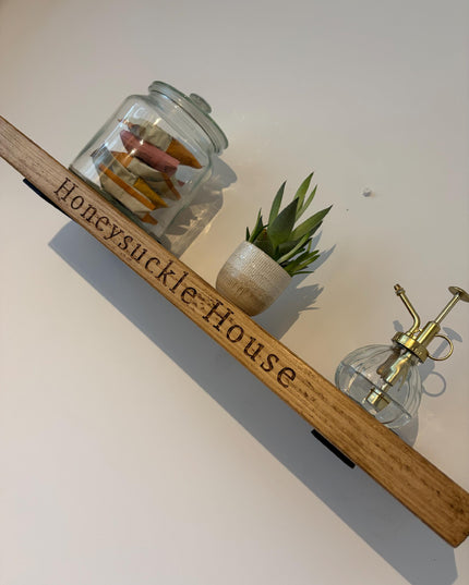 Personalised Rustic Wooden Shelf Shelves The Rolling Cow