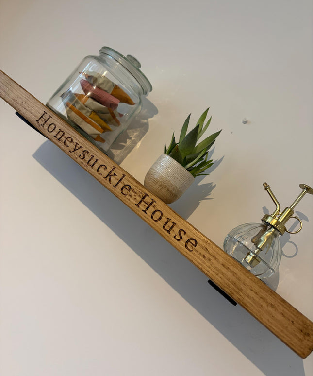 Personalised Rustic Wooden Shelf Shelves The Rolling Cow