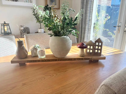 Engraved Oak Table Centrepiece The Rolling Cow