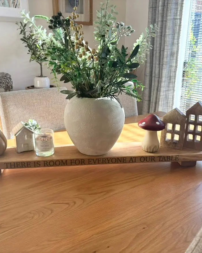 Engraved Oak Table Centrepiece The Rolling Cow