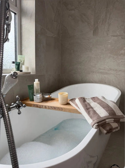 Engraved Bath Board Caddy The Rolling Cow