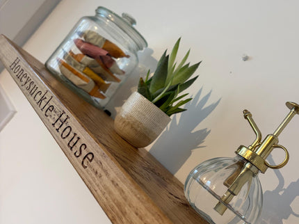 Personalised Rustic Wooden Shelf Shelves The Rolling Cow