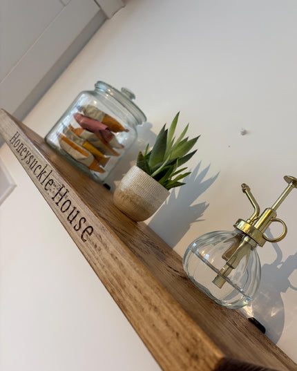 Personalised Rustic Wooden Shelf Shelves The Rolling Cow