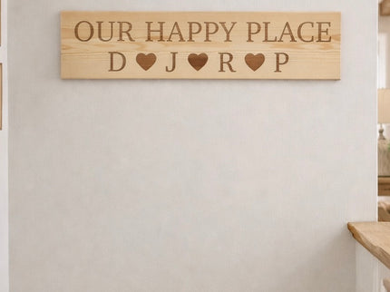 Personalised  Family 'Our Happy Place' Sign