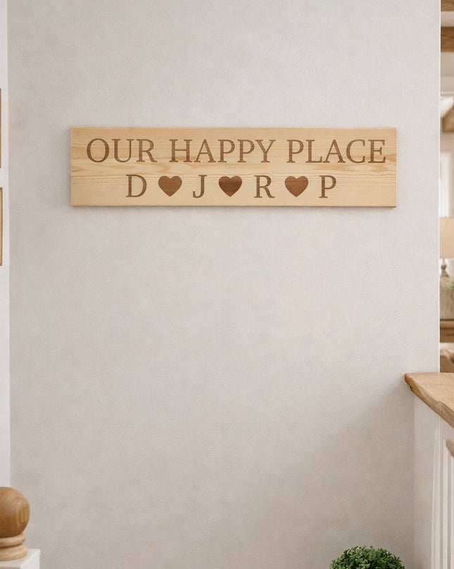 Personalised  Family 'Our Happy Place' Sign