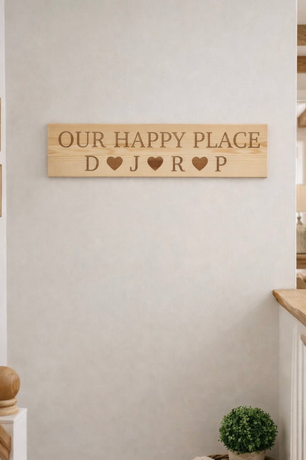 Personalised  Family 'Our Happy Place' Sign