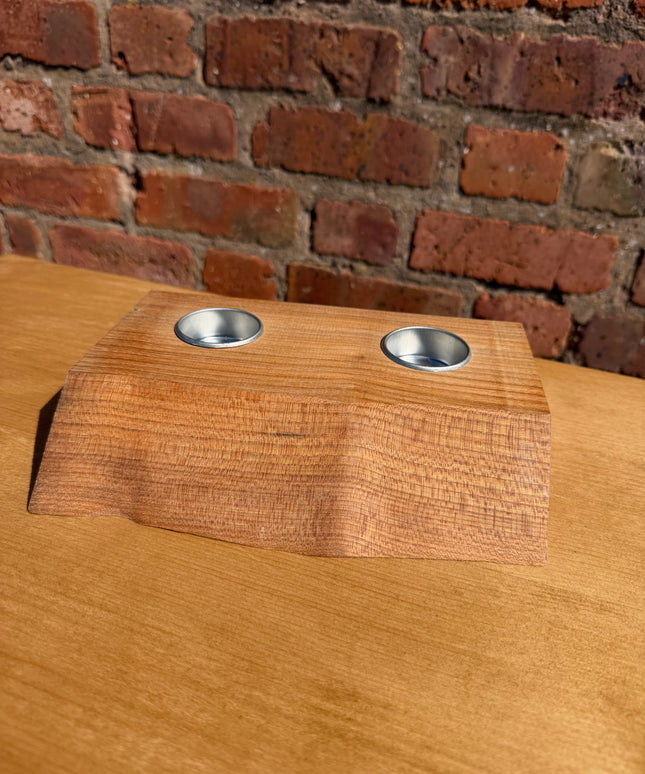 Solid Oak Live Edge Tea Light Candle Holder