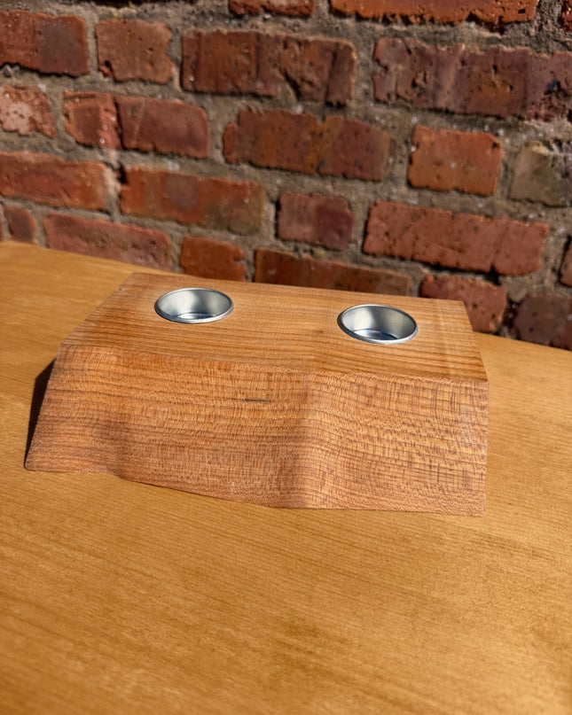 Solid Oak Live Edge Tea Light Candle Holder