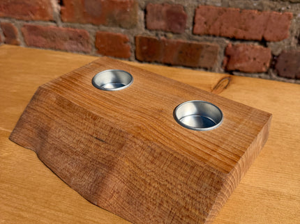 Solid Oak Live Edge Tea Light Candle Holder
