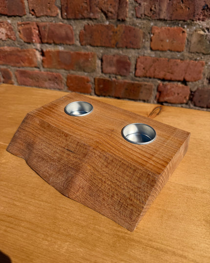 Solid Oak Live Edge Tea Light Candle Holder