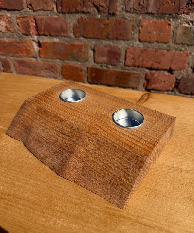Solid Oak Live Edge Tea Light Candle Holder