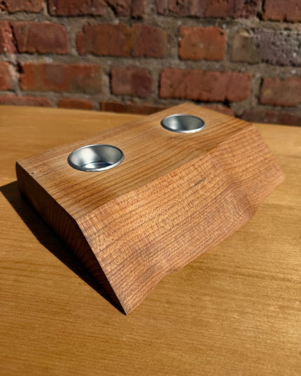 Solid Oak Live Edge Tea Light Candle Holder