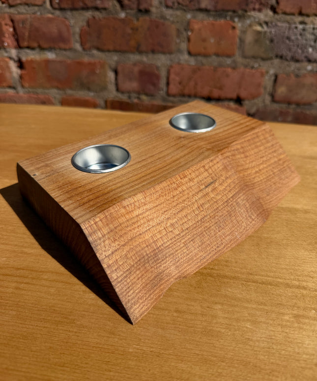Solid Oak Live Edge Tea Light Candle Holder