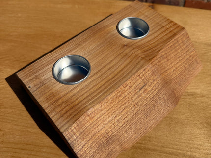 Solid Oak Live Edge Tea Light Candle Holder