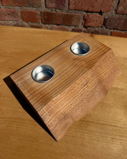 Solid Oak Live Edge Tea Light Candle Holder