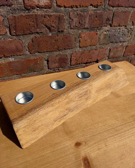 Solid Oak Live Edge Tea Light Candle Holder