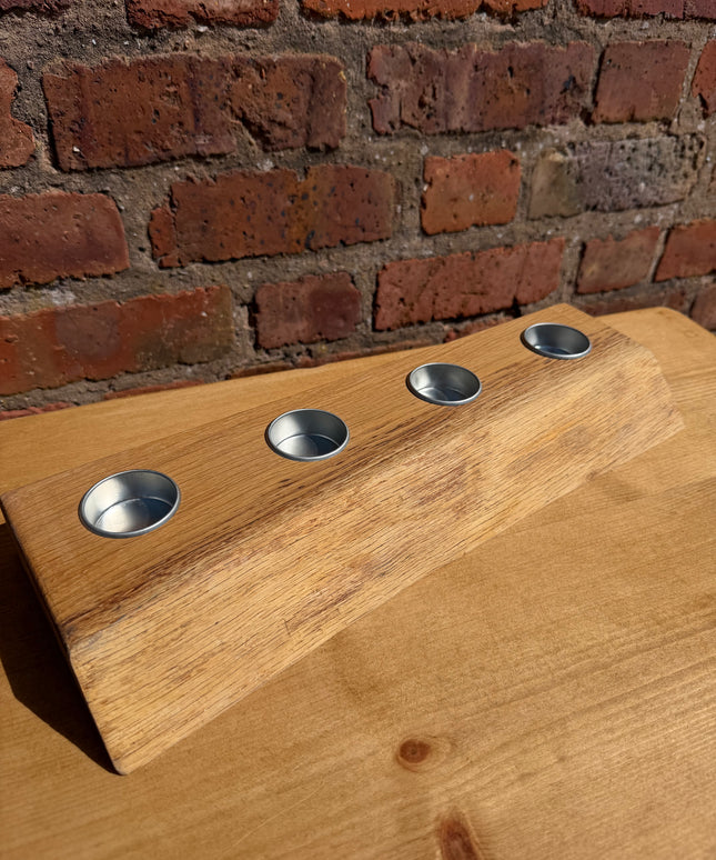 Solid Oak Live Edge Tea Light Candle Holder