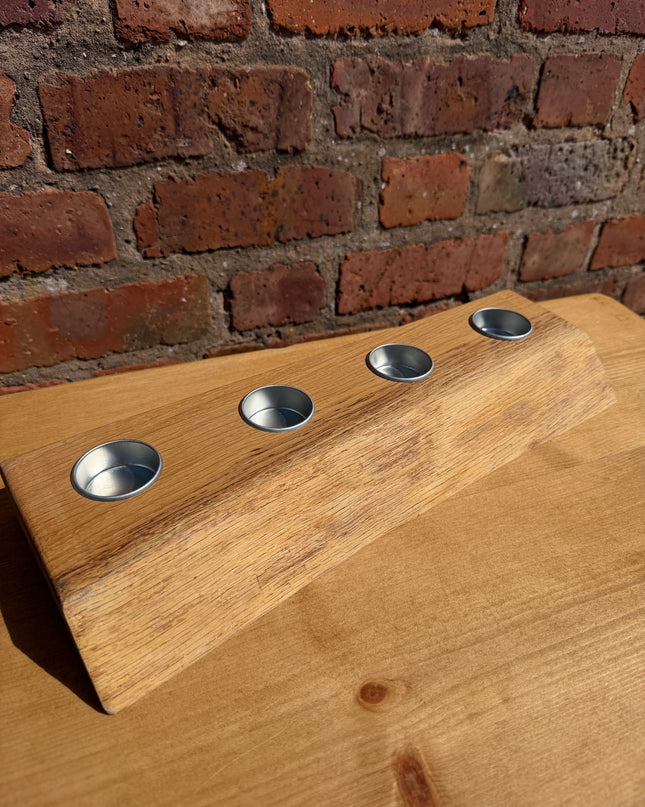 Solid Oak Live Edge Tea Light Candle Holder