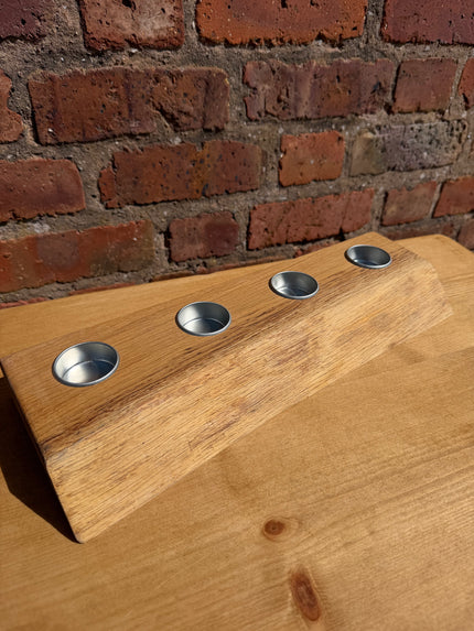 Solid Oak Live Edge Tea Light Candle Holder