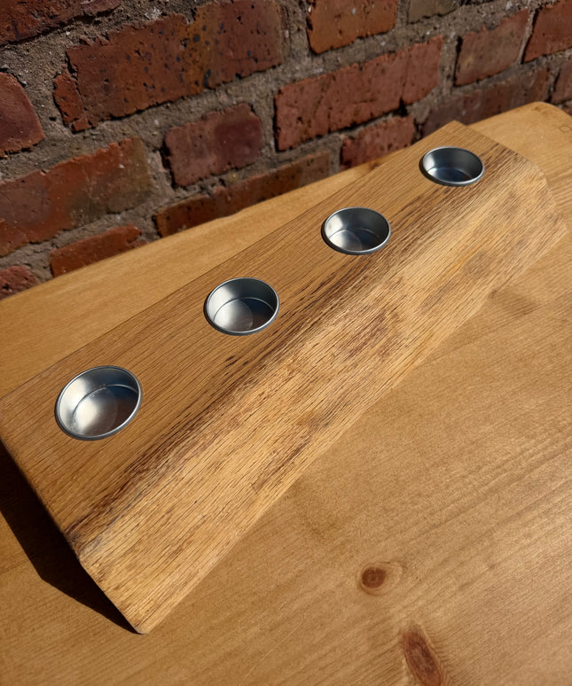 Solid Oak Live Edge Tea Light Candle Holder