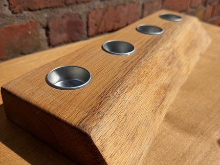 Solid Oak Live Edge Tea Light Candle Holder