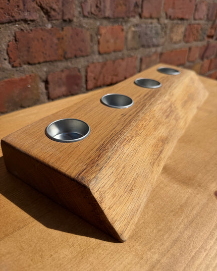 Solid Oak Live Edge Tea Light Candle Holder