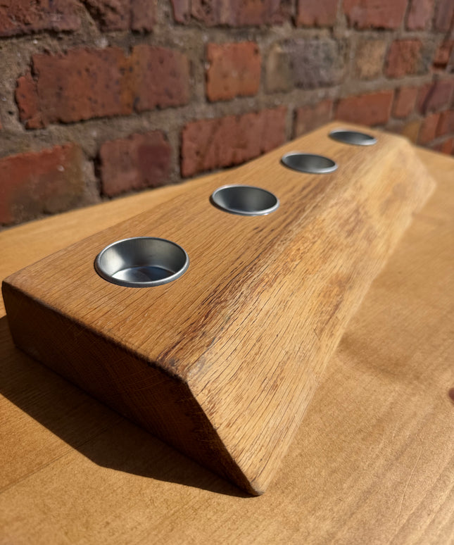 Solid Oak Live Edge Tea Light Candle Holder