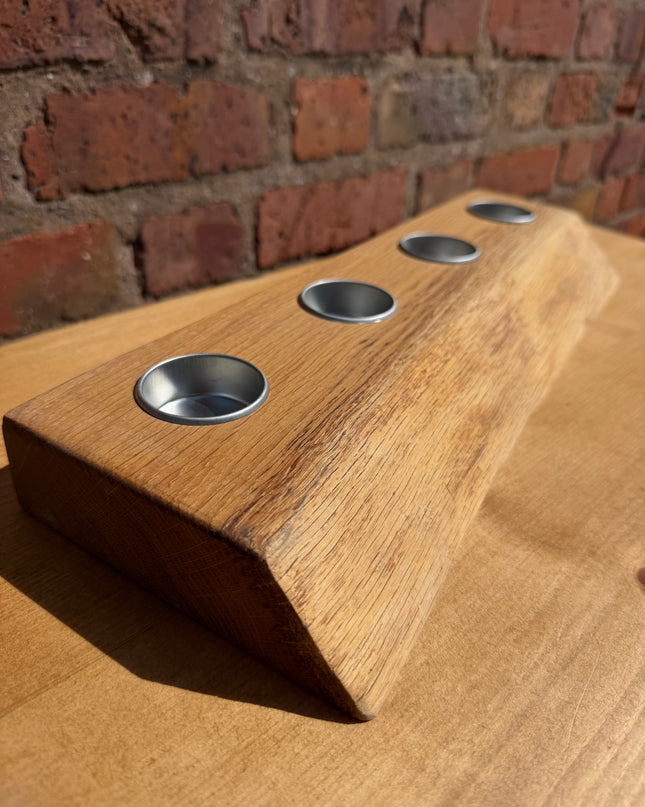 Solid Oak Live Edge Tea Light Candle Holder