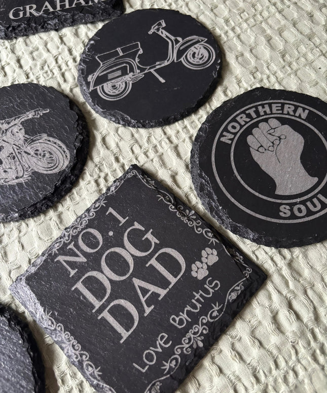 Personalised Slate Coaster The Rolling Cow