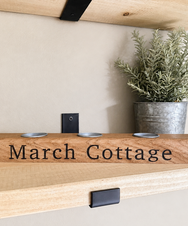 Personalised Oak Tea Light Candle Holder