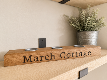 Personalised Oak Tea Light Candle Holder