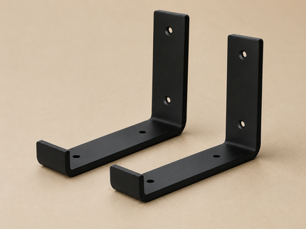 15cm Black Metal Shelf Brackets (Pair)