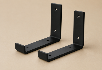 15cm Black Metal Shelf Brackets (Pair)